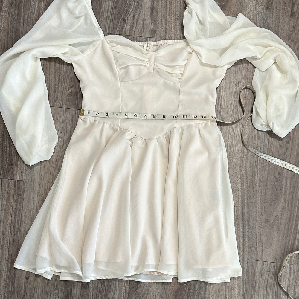 SHEIN Cream Long Sleeve Dress - Picture 10 of 10
